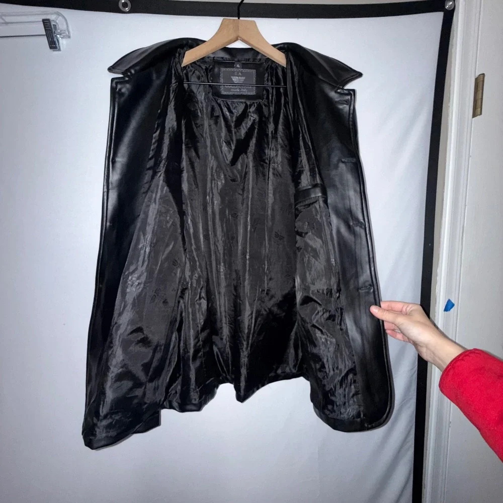 Dark Academia EA Collection Moda Italy Black Leather Jacket Womens Mob Wife‎ XL - Picture 6 of 8